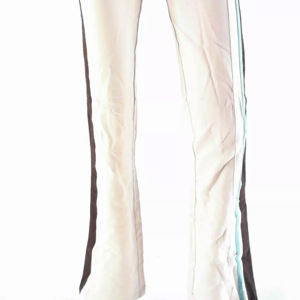 Kangaroos White Cream Beige Blue Striped Lounge Sweatpants Pants Large